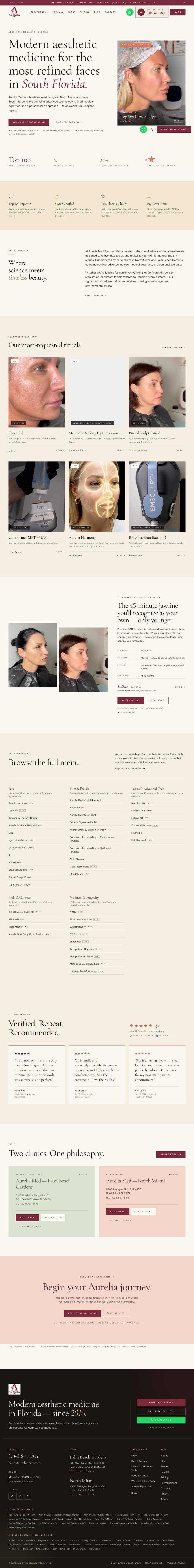 aureliamed.com — full homepage, designed and built by Wisdek