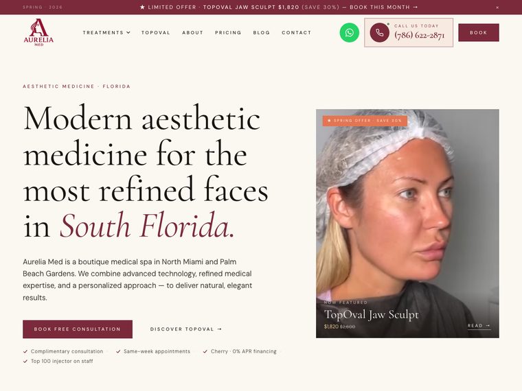 Aurelia Med Spa website