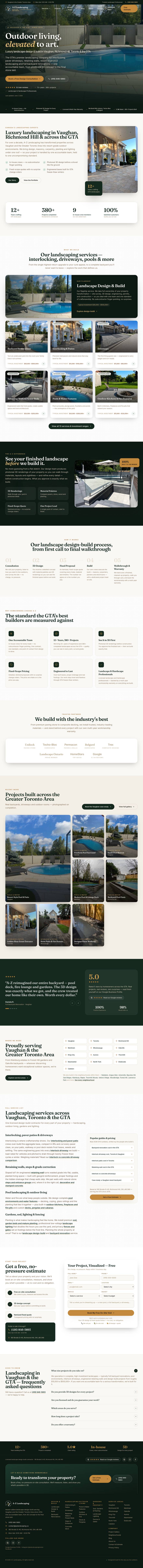 azlandscaping.ca — full homepage, designed and built by Wisdek