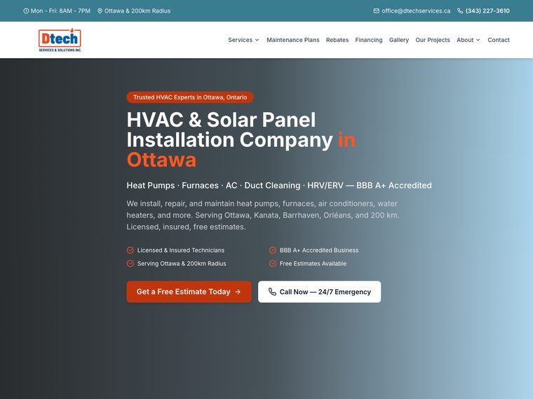 Dtech Services website