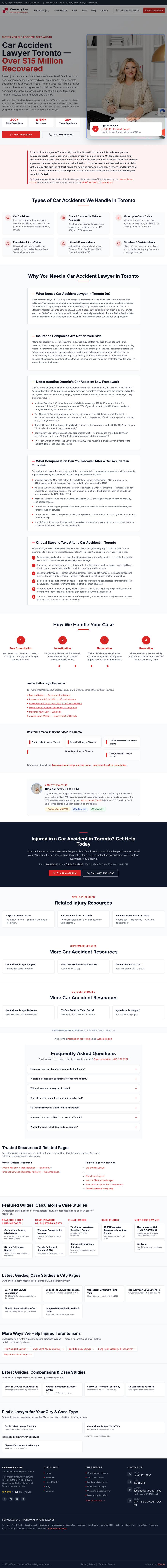 kanevskylaw.ca/personal-injury/car-accident-lawyer-toronto — full page, top to bottom