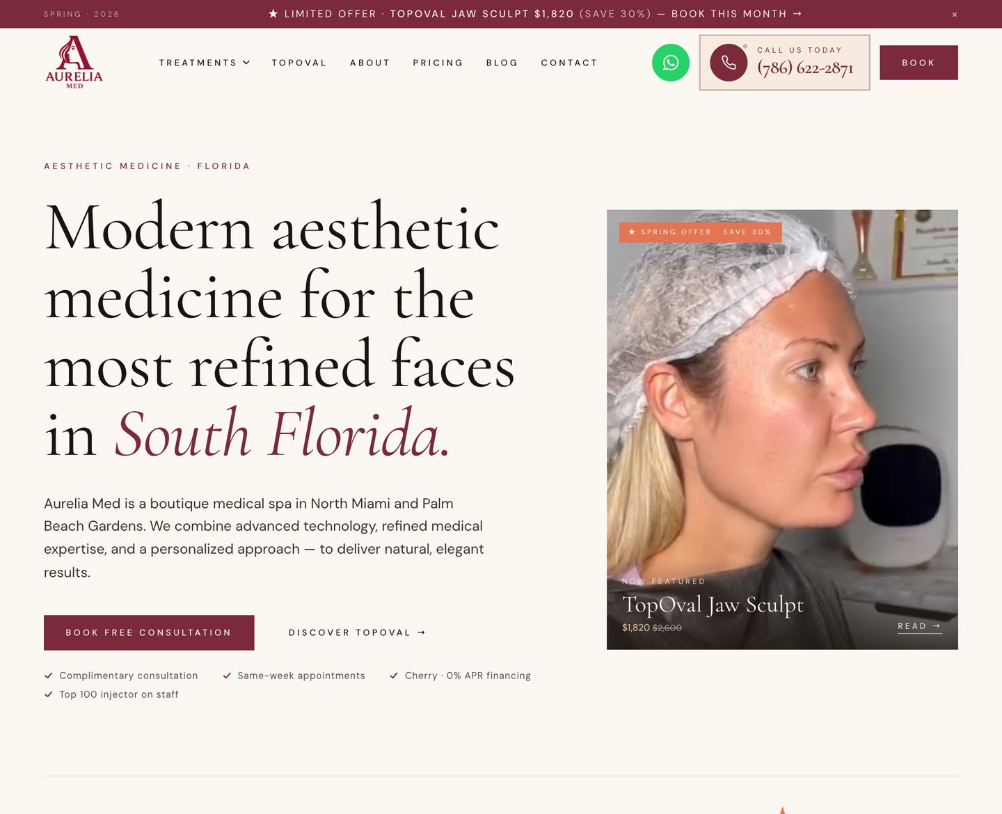 aureliamed.com — a website Wisdek built and runs