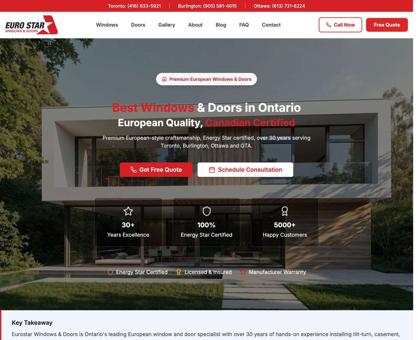 eurostarwindows.ca — built and run by Wisdek