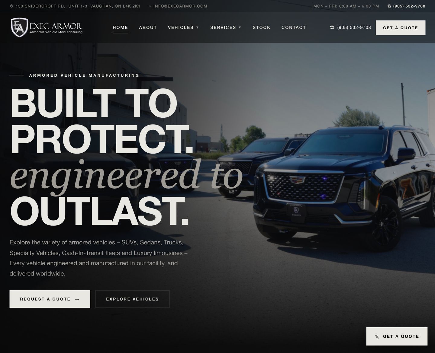 execarmor.com — a website Wisdek built and runs